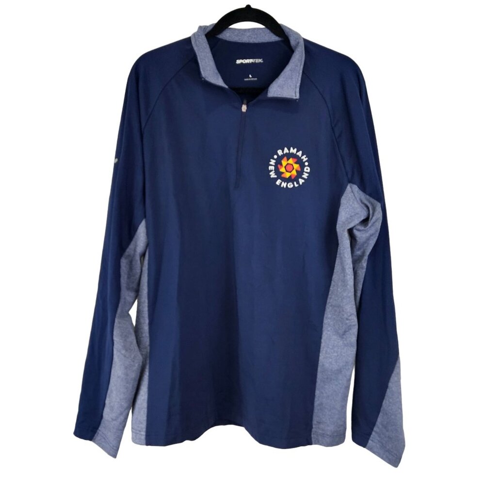Sport-Tek Long Sleeve 1/4 Zip Pullover Mens Size L Navy Blue Shirt